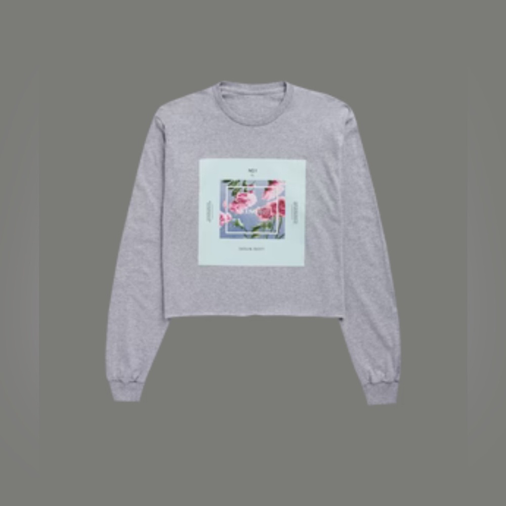 2019 Taylor Swift Gray Long Sleeve Crop Tee Size XL Women’s Perfect Condition